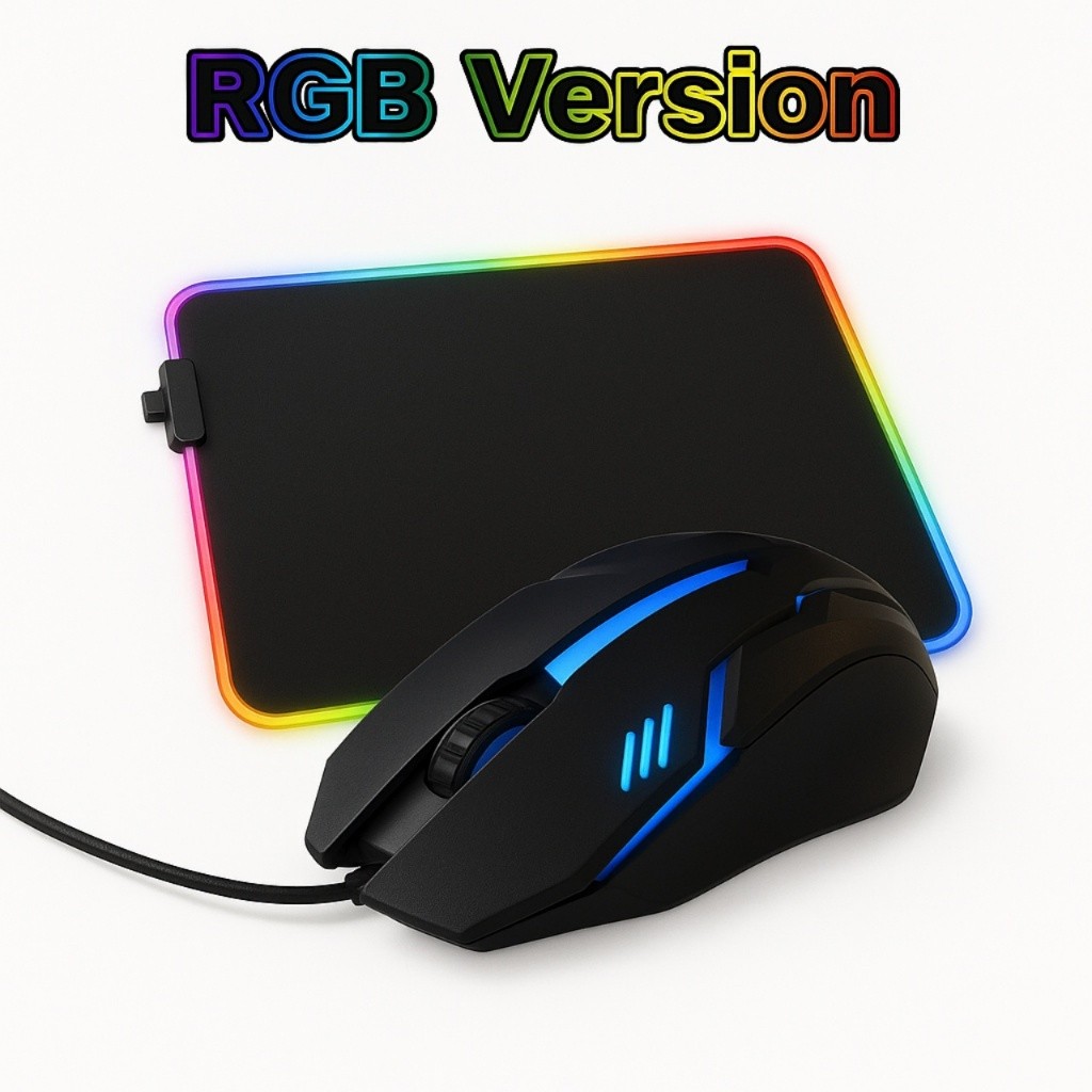 Mouse Gamer com ou sem Mouse Pad Led/Ergonômico/Grande/Pequeno Kit Gamer LED Iluminado RGB Para Jogos 1200DPI