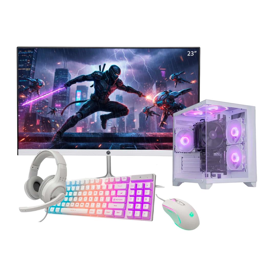 Computador Pc Gamer Amd Ryzen 7 5700g Vega 8, Ram 16GB DDR4, SSD 960GB, Fonte 500w 80 Plus, Monitor 23" FHD