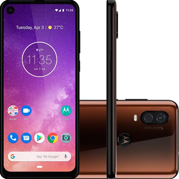 Smartphone Moto One Vision 128GB Dual Chip Android 9.0 Tela 6,3" 4G Câmera 48+5MP - Vitrine