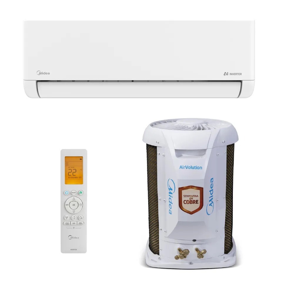 Ar Condicionado Split Hi Wall AI Airvolution Connect Midea 12.000 Btus Inverter Frio 220v R-32