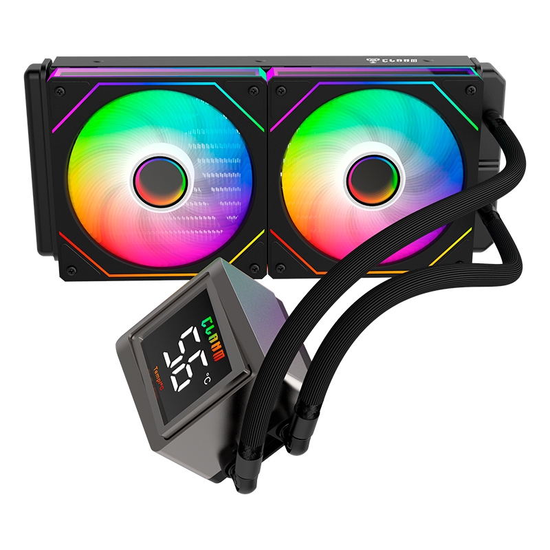 Water Cooler Gamer Clanm Ice Wind 240mm ARGB com Display Radiador Aluminio PWM Intel AMD Liquido CPU