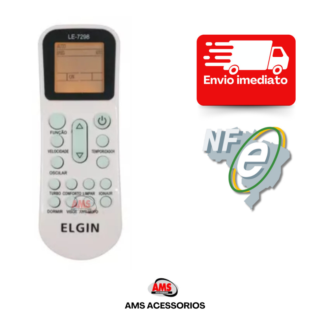 Controle Remoto Para Ar Condicionado Split Elgin Ykr-k/001e