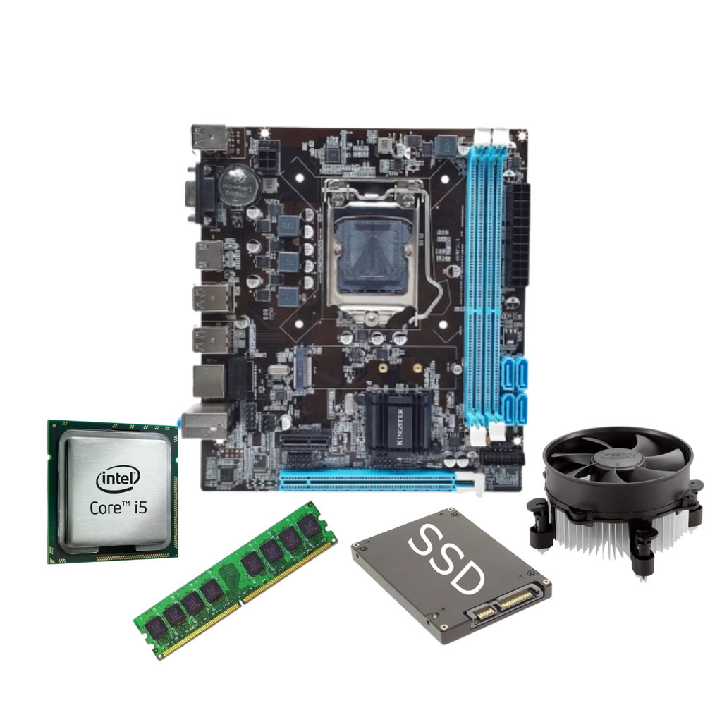 Kit Upgrade I5 3470 + Placa Mãe H61 + Memória RAM 16GB DDR3 + SSD 480GB + Cooler