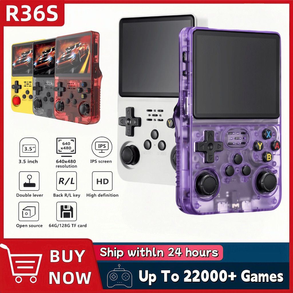 Retro R36S Console De Videogame Portátil 3.5 Polegada Tela IPS 128GB Jogos Pré-Carregados Bolso Player Sistema Linux Retro R36S Console De Videogame Portátil 3.5 Polegada Tela IPS 128GB Jogos Pré-Carregados Bolso Player Sistema Linux