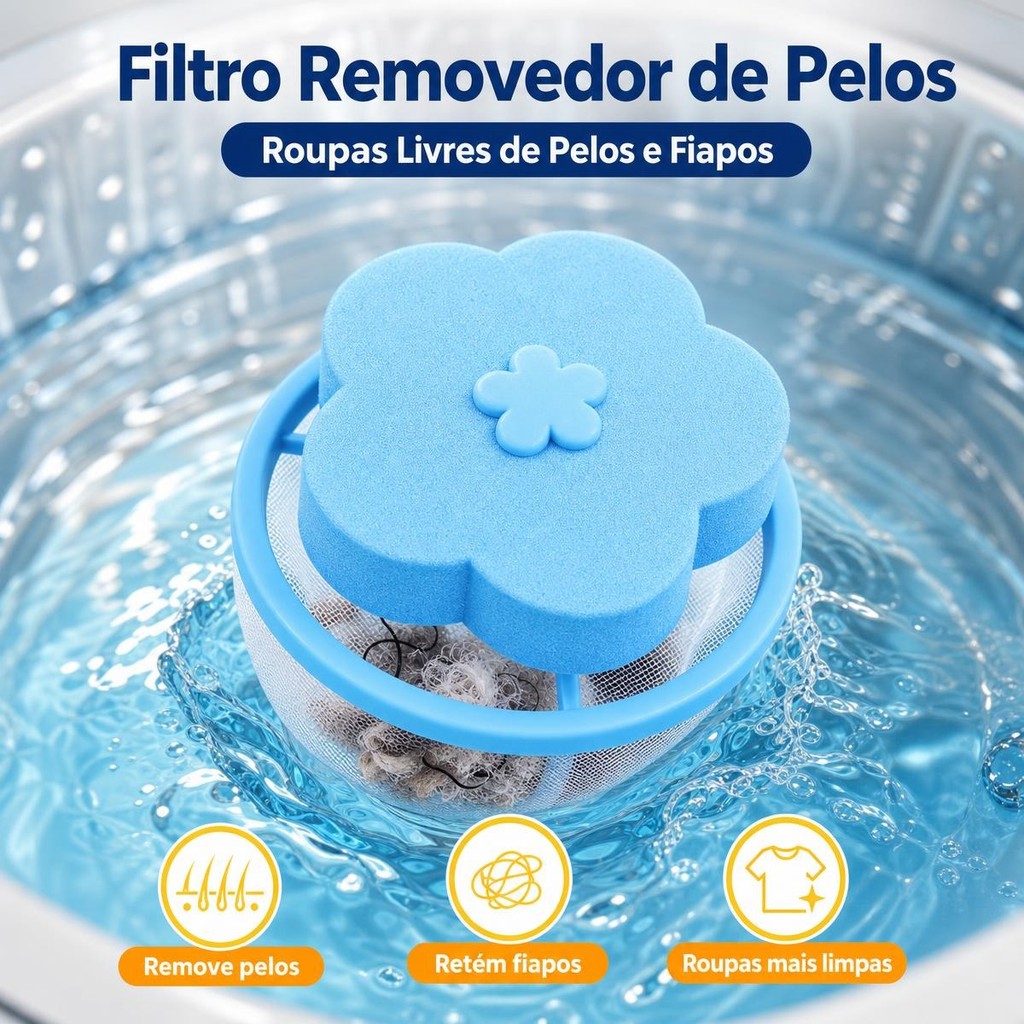 Kit 2 Filtro Cabelo Reutilizável Limpe a Máquina De Lavar Roupa Roupa Limpa Casa Promoção