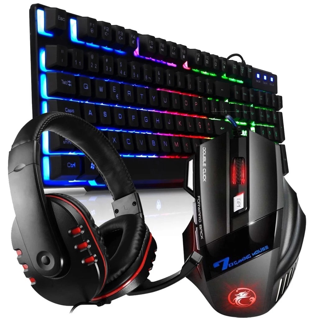 Kit Teclado Semi Mecânico Gamer+Headset+Mouse Kit Teclado Semi Mecânico Gamer+Headset+Mouse