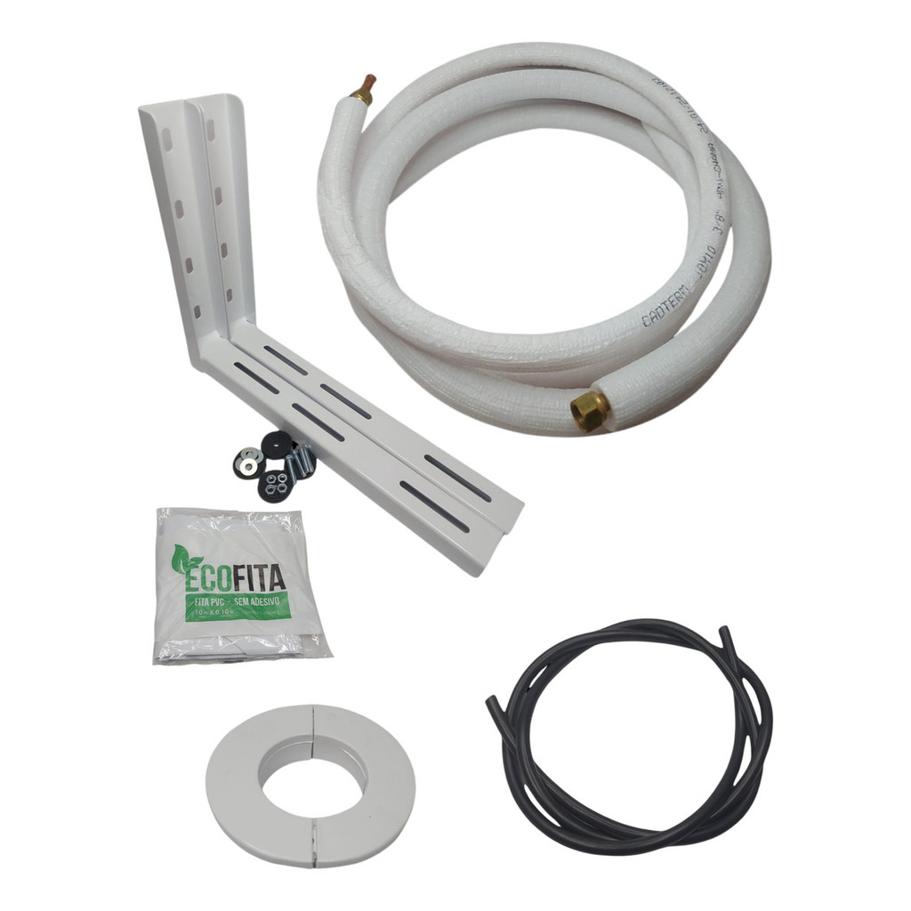 Kit Instalação Ar Condicionado Split 7 A 12000btus 3 Metros Com Suporte 450mm