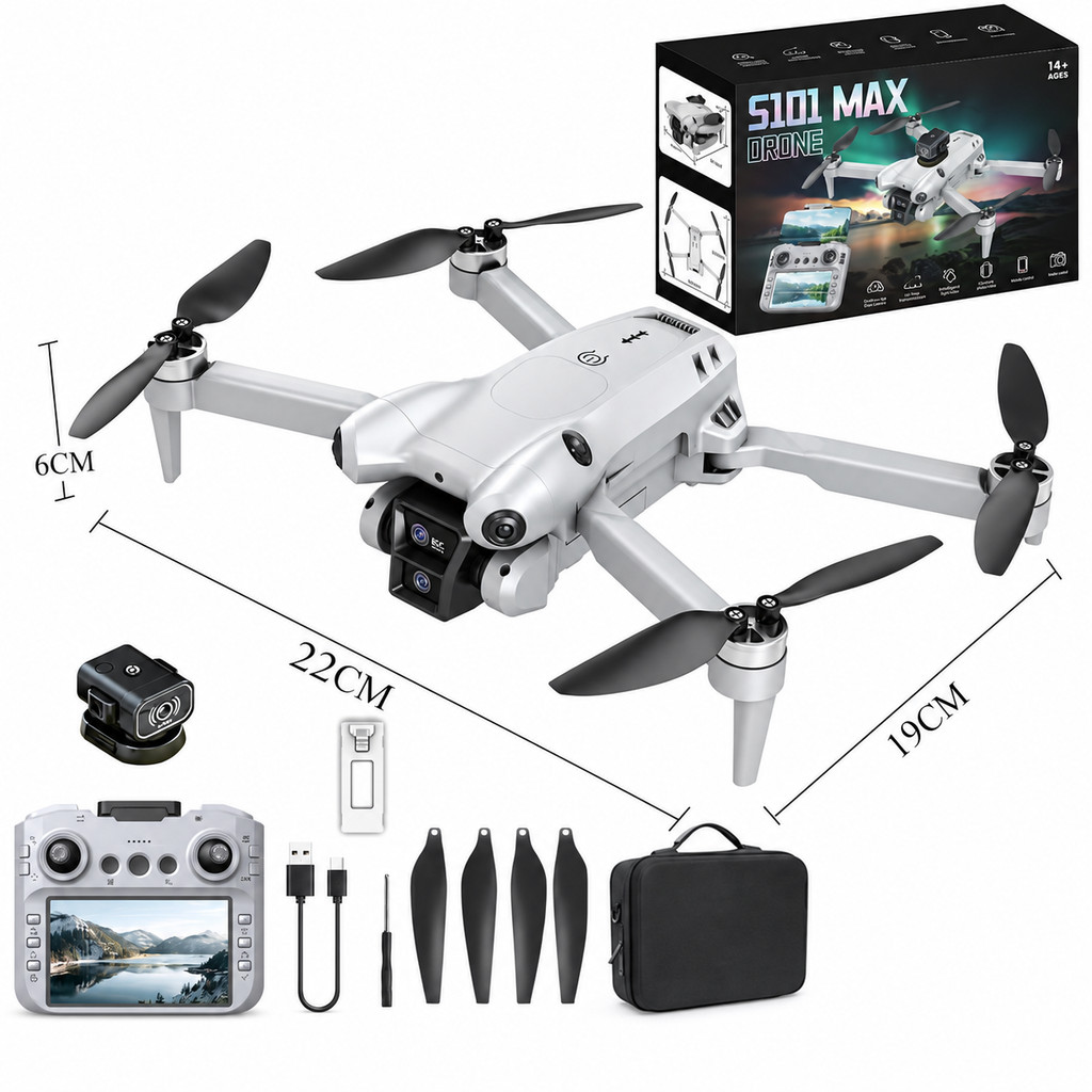 Drone S101 Max 4K Câmera Dupla FPV Dobrável com Controle