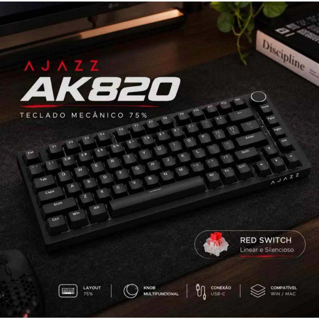 TECLADO GAMER MECÂNICO AJAZZ AK820 USB-C/ RGB.