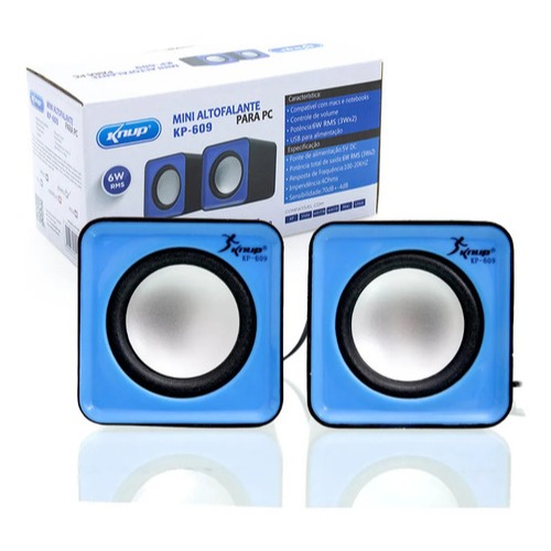 Mini Caixa De Som Knup KP-609 P/ Pc E Notebook P2 USB 3w RMS Portátil Mini Caixa De Som Knup KP-609 P/ Pc E Notebook P2 USB 3w RMS Portátil