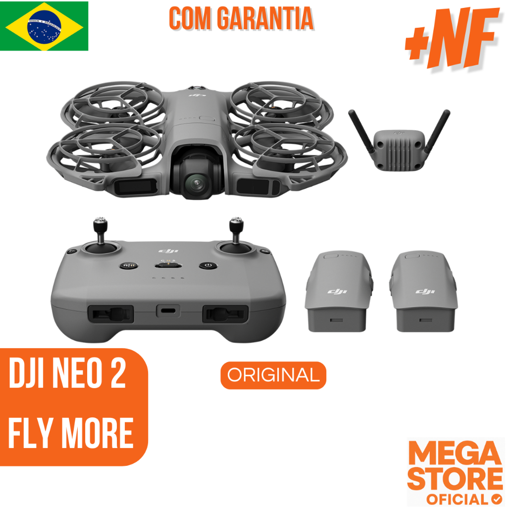 Drone DJI Neo 2 Fly More Combo Versão 2026 COMPLETO Com Controle e 3 Baterias Lacrado Original