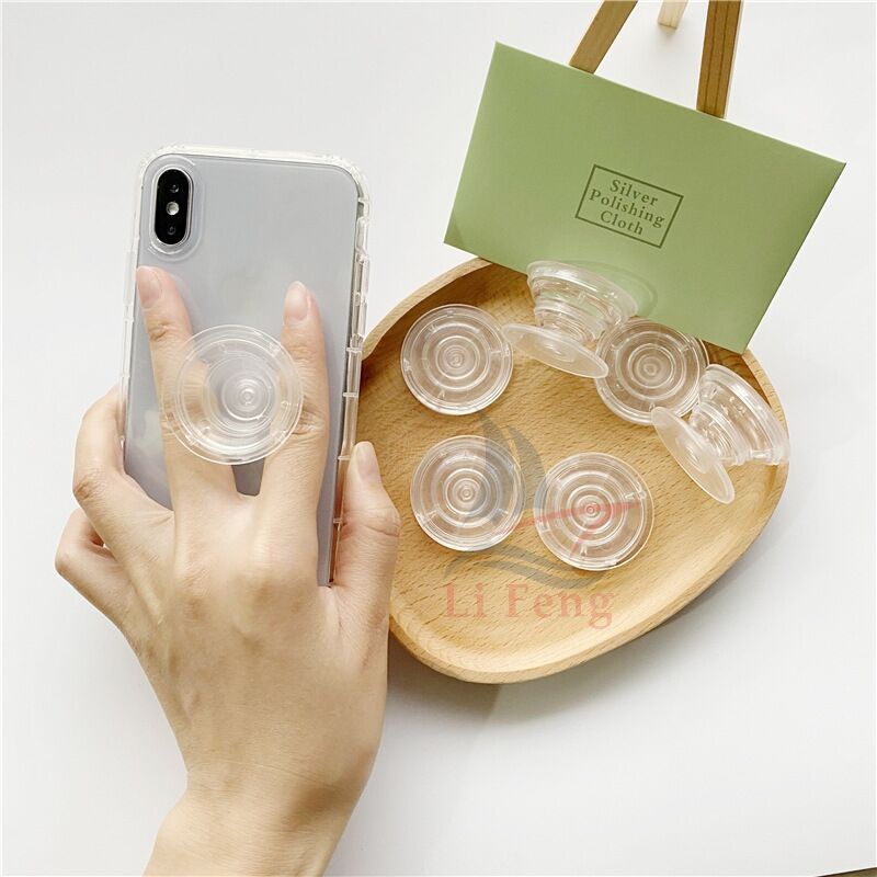 Suporte Pop Para Celular Socket Dedo Selfie Apoio de Celular-- transparente