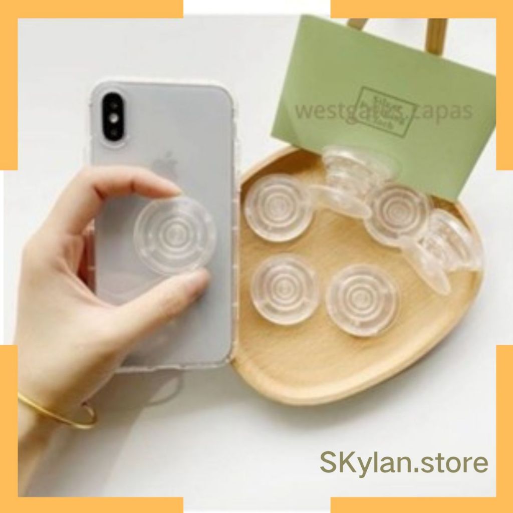 Suporte Pop Para Celular Socket Dedo Selfie Apoio de Celular-- transparente