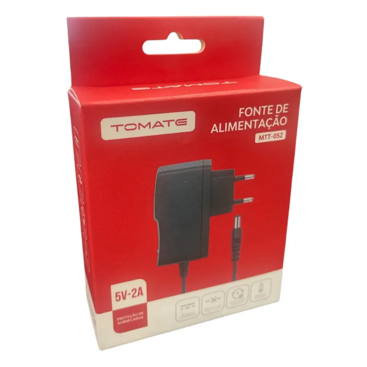Fonte de energia alimentaçao bivolt 5V 2A Plug P4 para tv box Original do Tomate Fonte de energia alimentaçao bivolt 5V 2A Plug P4 para tv box Original do Tomate