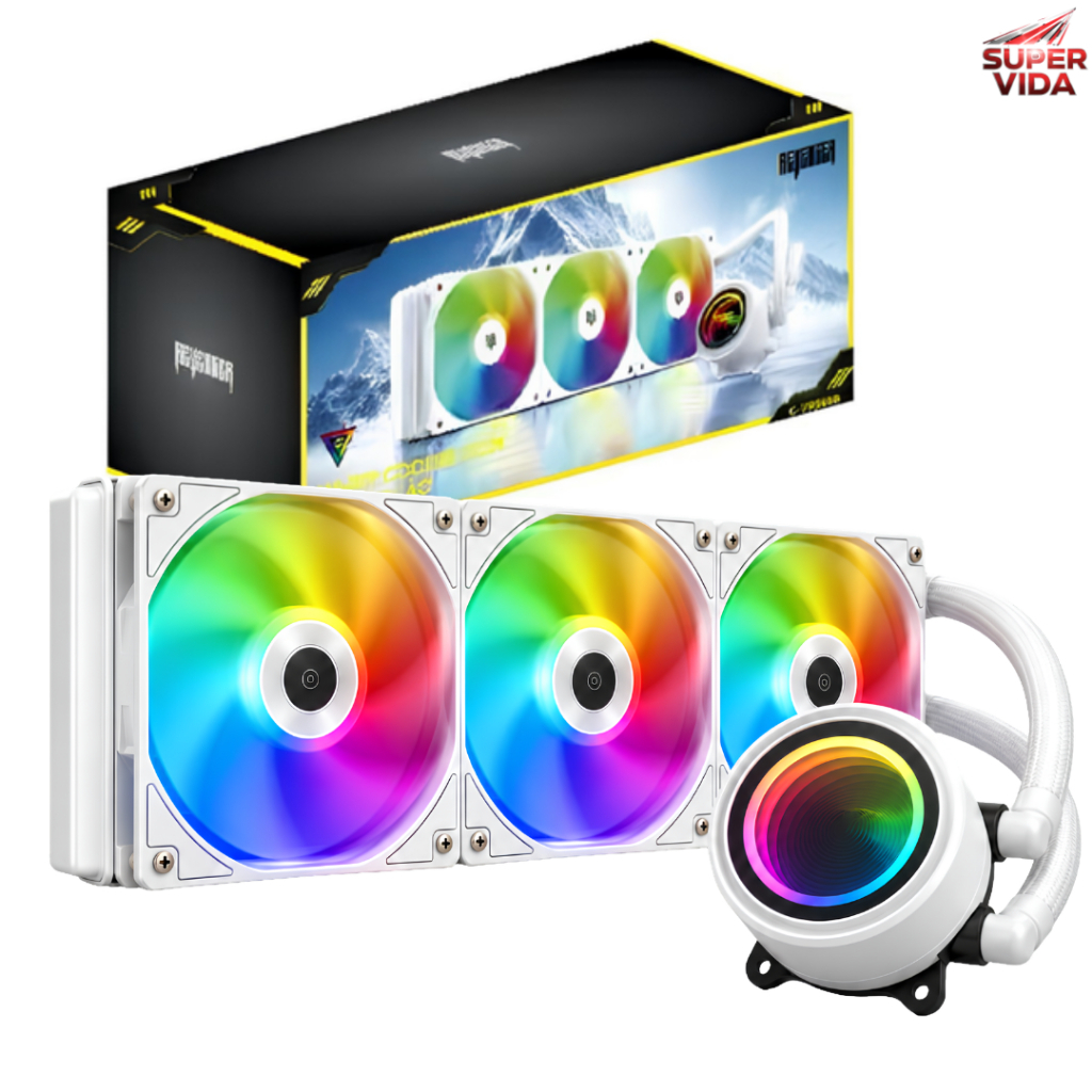 Water Cooler Revenger ARGB Branco 120 240 360mm RGB para CPU Intel AMD Gamer Alto Desempenho