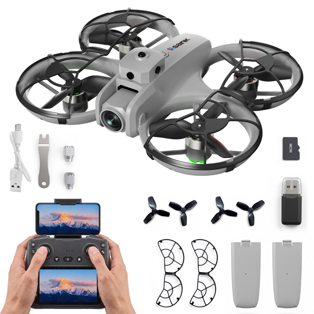 Drone ES800 PRO com Controle Remoto Tela 4,5" Câmera HD Ajustável 90° Proteção de Hélice Fluxo Óptico para Iniciantes