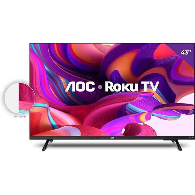 Smart TV AOC 43" Full HD com Roku TV Smart TV AOC 43" Full HD com Roku TV