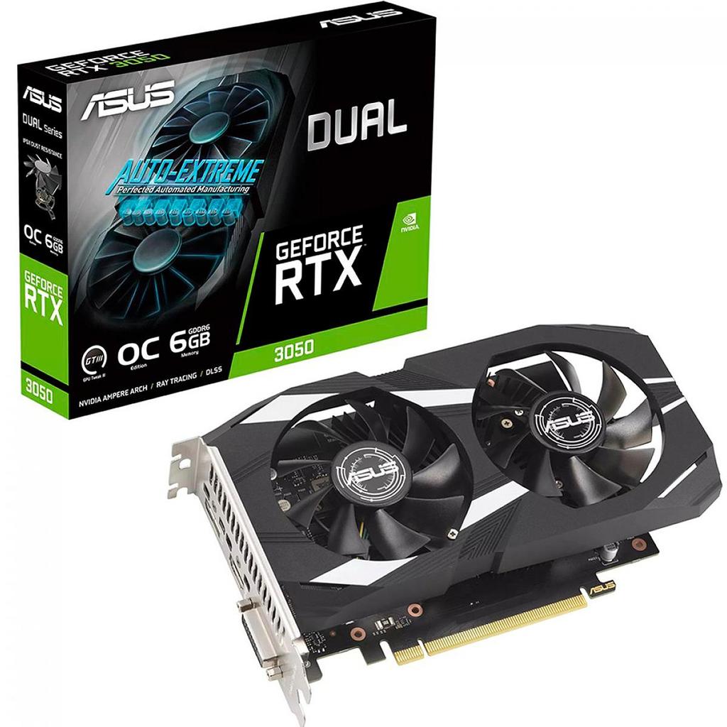 Placa de Vídeo Asus GeForce RTX 3050 Dual 6GB GDDR6 96 bits Placa de Vídeo Asus GeForce RTX 3050 Dual 6GB GDDR6 96 bits