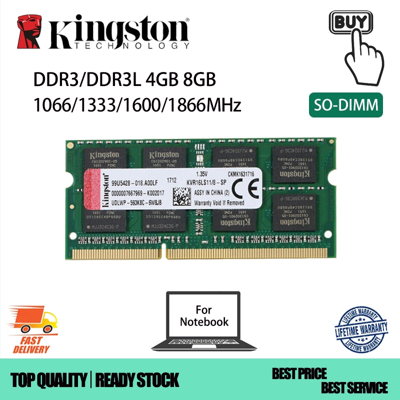 Kingston Laptop RAM DDR3/DDR3L1.5v/1.35v 4/8GB 1066/1333/1600/1866MHz Memória SODIMM Para Notebook Kingston Laptop RAM DDR3/DDR3L1.5v/1.35v 4/8GB 1066/1333/1600/1866MHz Memória SODIMM Para Notebook