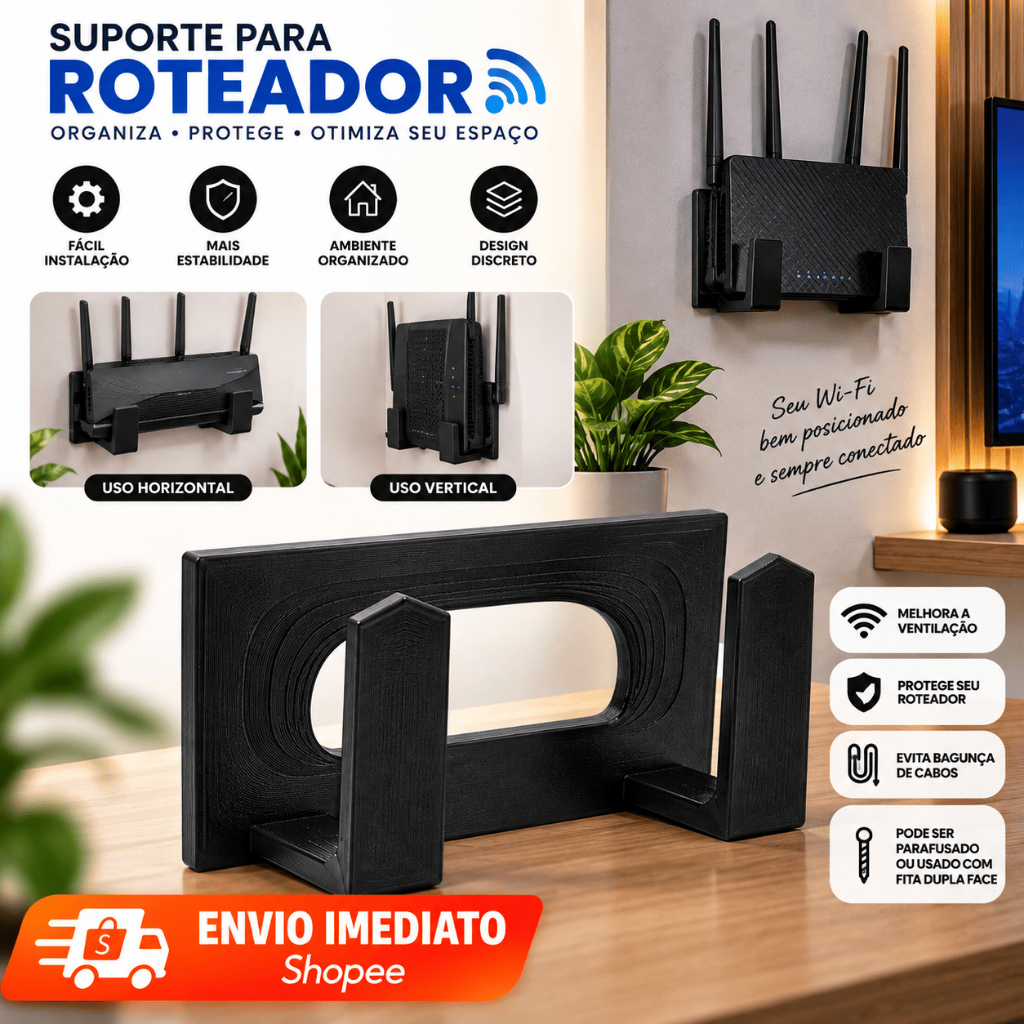 Suporte Organizador De Roteador E Modem De Parede Universal Wifi Suporte Organizador De Roteador E Modem De Parede Universal Wifi