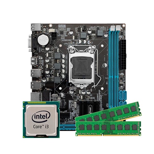 Kit upgrade Placa Mãe H61 Processador i3 Memoria 8gb Ddr3 e Cooler