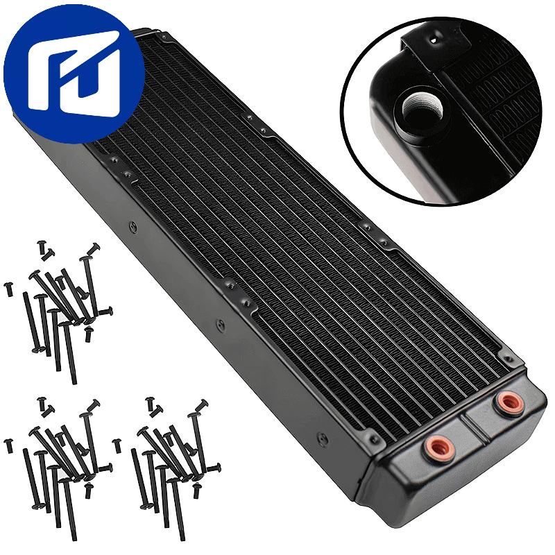 Radiador 360mm Alumínio 45mm Para Water Cooler Custom - Rosca G1/4