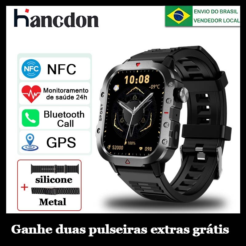 Relógio inteligente Hancdon H11 Smartwatch masculino 2.01‘’HD 100+Esportivo IP68 à Prova d'Água Chamada Bluetooth Relógio inteligente Hancdon H11 Smartwatch masculino 2.01‘’HD 100+Esportivo IP68 à Prova d'Água Chamada Bluetooth