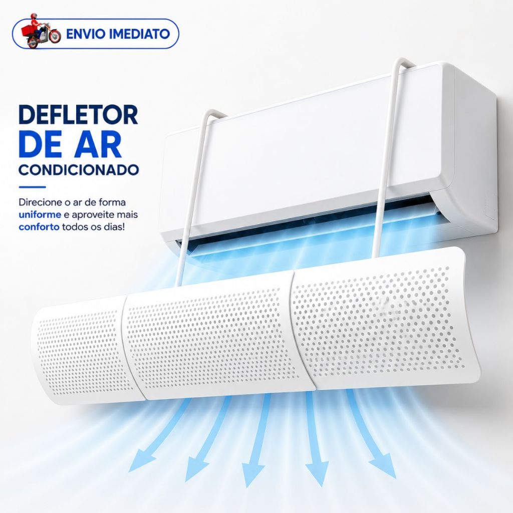 Defletor De Ar Condicionado Ajustável Universal Direcionador de Vento Split Anti Vento Direto Protetor de Ar 56 a 96cm