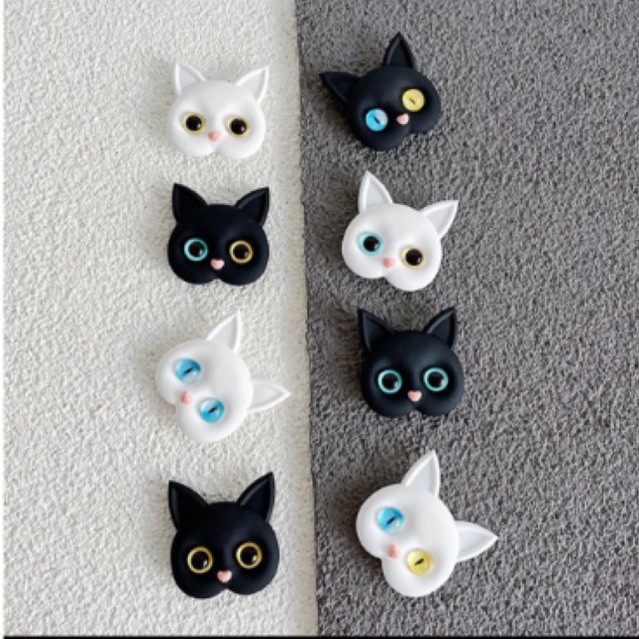 kit 2 unidade Suporte de celular Pop socts gato preto gato branco suporte de dedo para apoio de celular