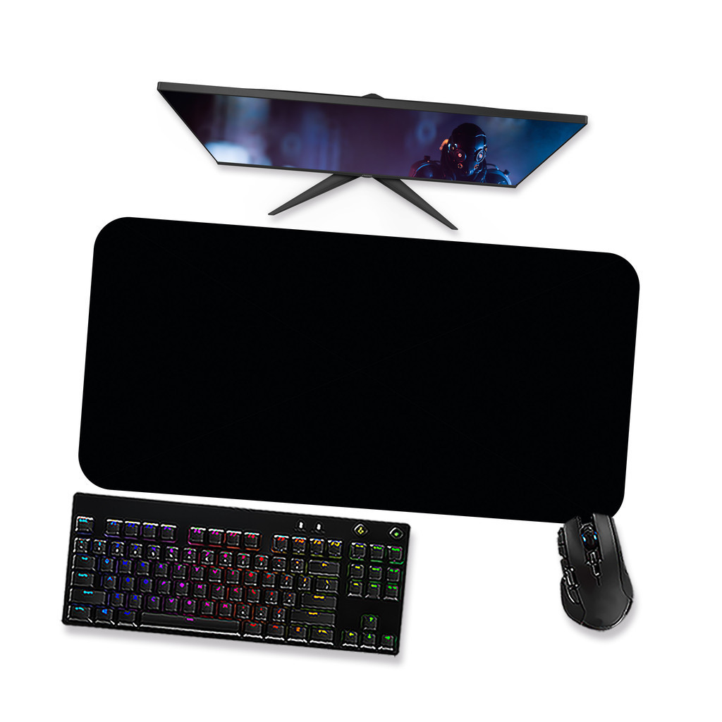 Mouse pad Gamer - Preto puro liso - Mousepad Gamer 90x40 80x40 60x40 70x30