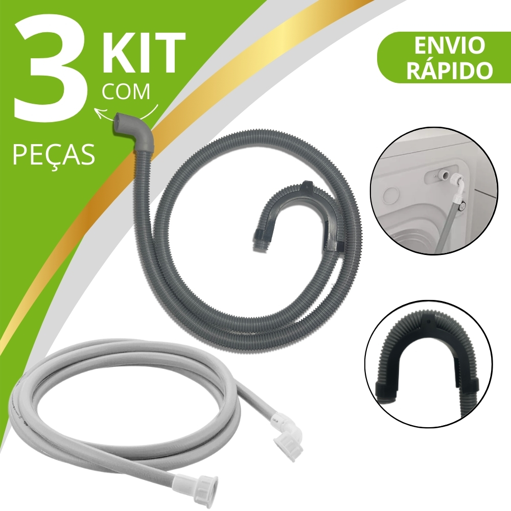 Mangueira Saida Maquina de Lavar Roupas, Tanquinho Brastemp, Consul e Electrolux e Mangueira Entrada 1,20m