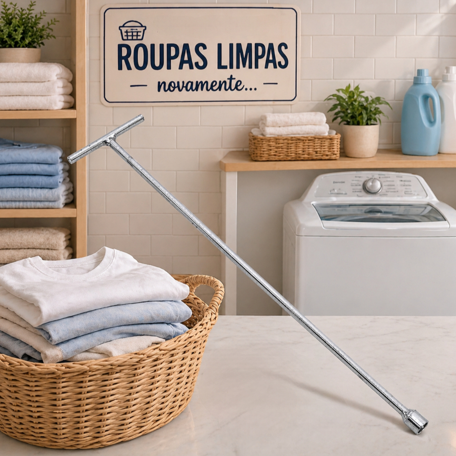 Chave T 10mm Cabo Estendido 42cm Para Limpeza do Agitador Maquina Lavar Roupas
