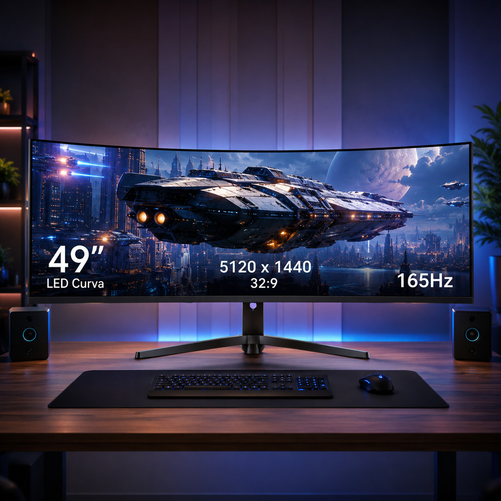 Monitor Gamer 49 Polegadas LED Ultrawide 165Hz 1ms 5120x1440 HDMI DisplayPort DELTA-M4922AUC PRO Monitor Gamer 49 Polegadas LED Ultrawide 165Hz 1ms 5120x1440 HDMI DisplayPort DELTA-M4922AUC PRO