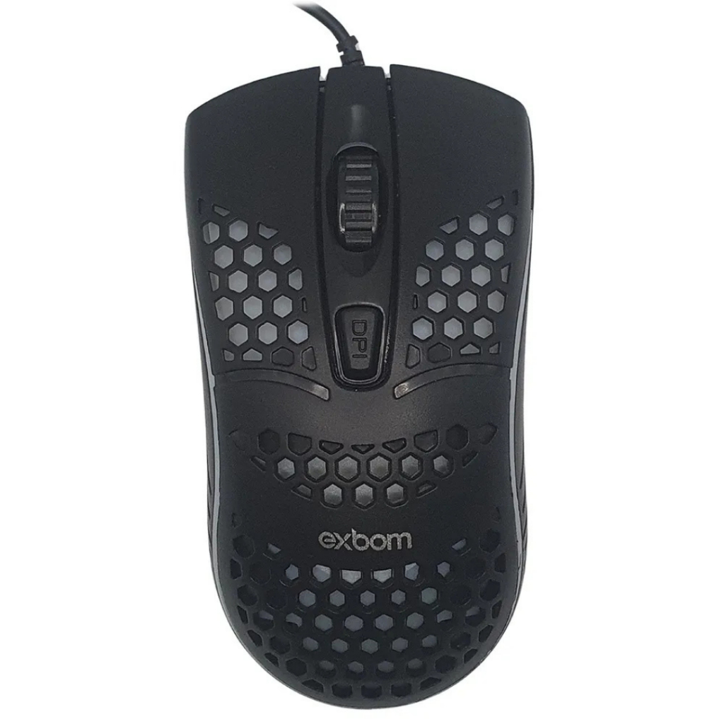 Mouse Gamer RGB Colmeia Ultraleve 1600 DPI Alta Precisão Ergonômico USB PC Gamer