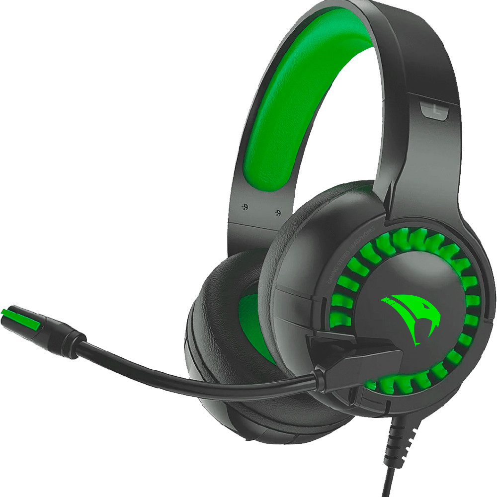 Headset Gamer Viper Pro Python LED Verde com Microfone USB Preto Headset Gamer Viper Pro Python LED Verde com Microfone USB Preto