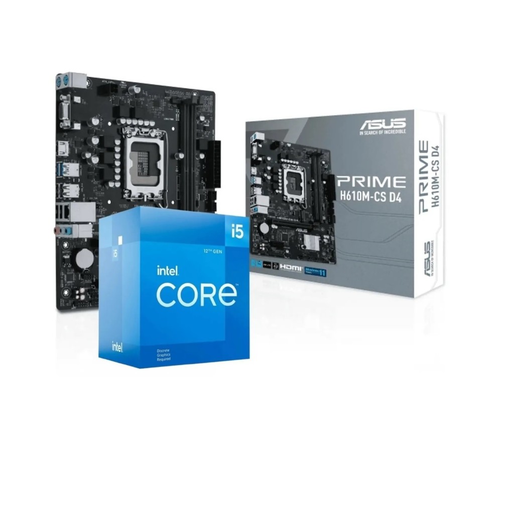 Kit Upgrade Intel i5 12400F Placa Mãe Asus Prime H610M-CS D4 Kit Upgrade Intel i5 12400F Placa Mãe Asus Prime H610M-CS D4