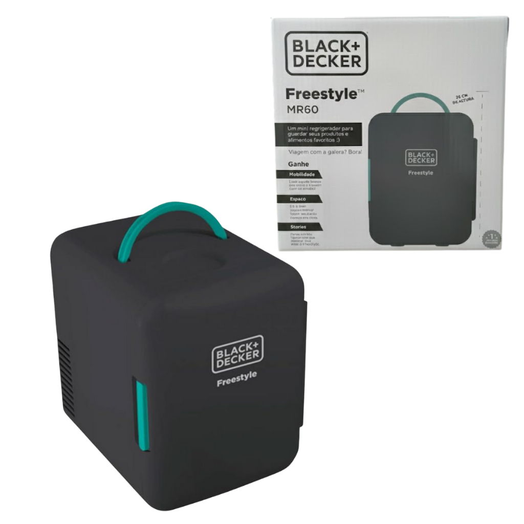 Mini Geladeira Portátil Veicular Black Decker 4l Bivolt Função Aquecer MR60-BR Mini Geladeira Portátil Veicular Black Decker 4l Bivolt Função Aquecer MR60-BR