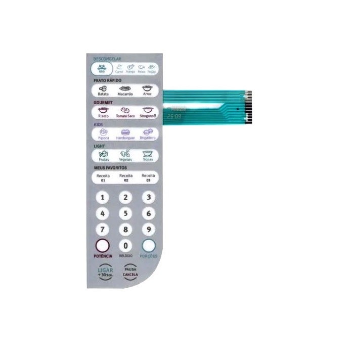 Painel Membrana Teclado Para Microondas Electrolux Eletrolux Mef41