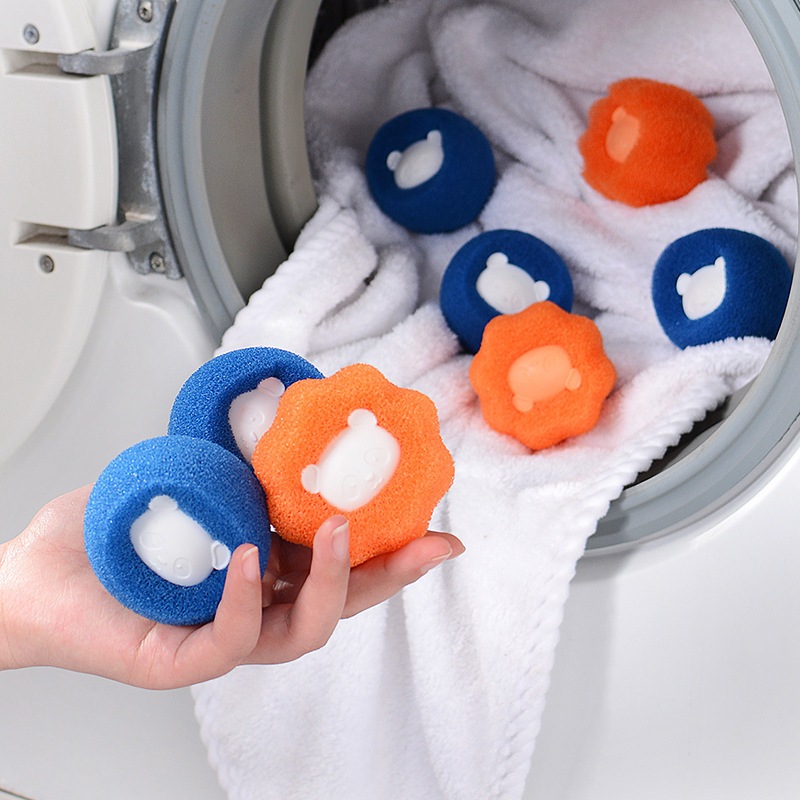 4 Bolas Panda Tira Pelos 6cm - Para Máquina de Lavar Roupa! Prática, fácil de usar e mantém roupa sem pelos