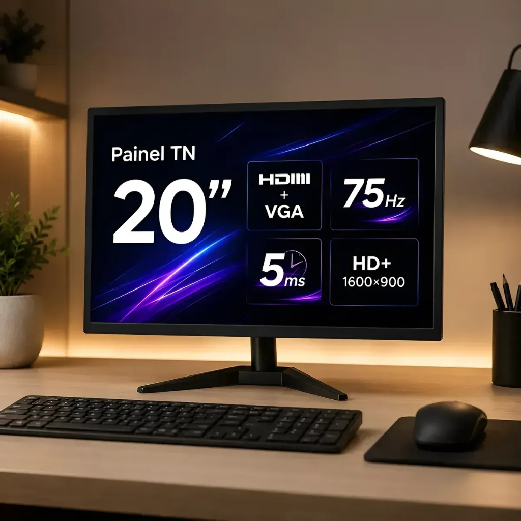 MONITOR 20 POLEGADAS GAMER PRETO LED BM20Q1HVW BLUECASE-75HZ/WIDESCREEN 16:9/HD+/HDMI/VGA/VESA MONITOR 20 POLEGADAS GAMER PRETO LED BM20Q1HVW BLUECASE-75HZ/WIDESCREEN 16:9/HD+/HDMI/VGA/VESA