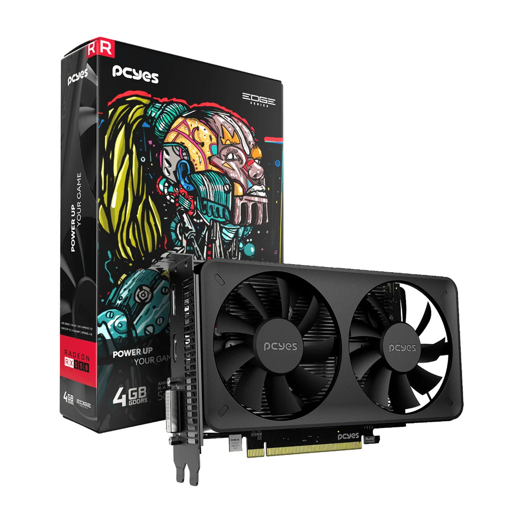 Placa de Video RX 550 4GB GDDR5 128 Bits Dual-Fan Projeto Edge PVEX5504GBDF - PCYES