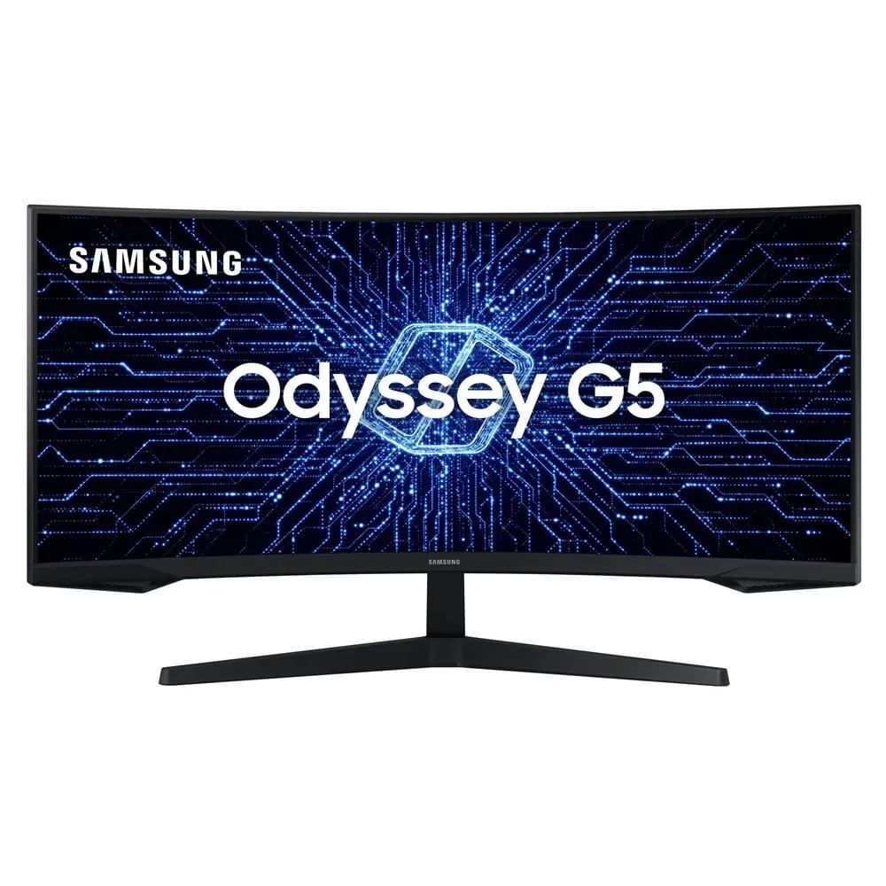Monitor Gamer Samsung Odyssey G5 34" UWQHD, Tela Curva Ultrawide, Painel VA, 165Hz, 1ms, HDR10, HDMI, DP, FreeSync