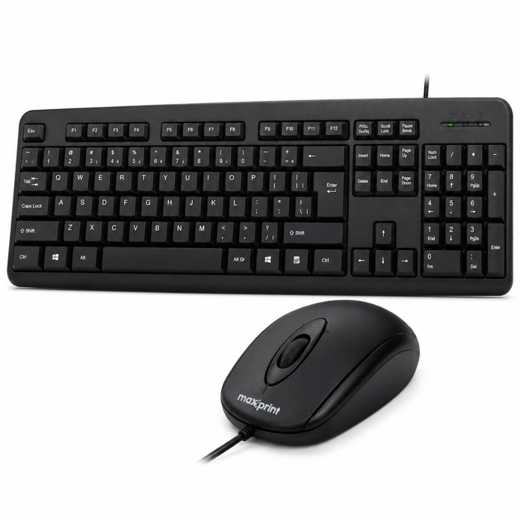 Kit Teclado e Mouse Com Fio USB Para PC ABNT2 Pc notebook computador
