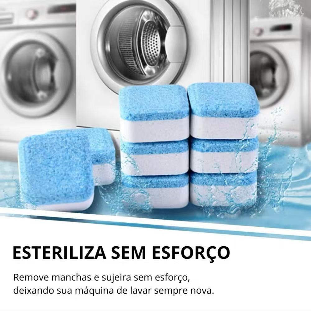 Pastilhas para Limpeza de Máquinas de Lavar Roupas Efervescentes KIT4 KIT10 KIT20 Multifuncional Máquinas de Lavar