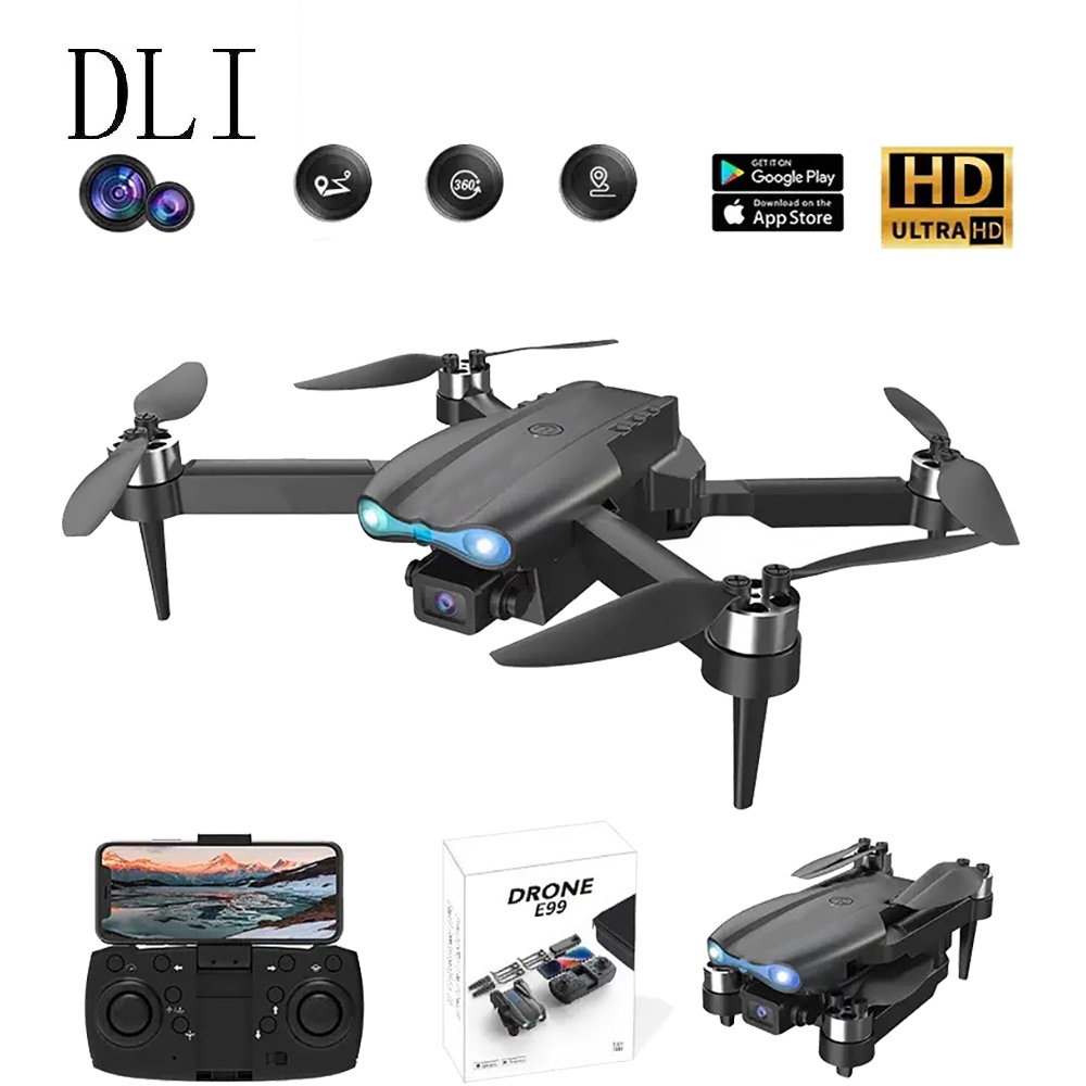 DLI Drone FPV com Dual Câmeras 4K Quadricóptero RC E99PRO Com Motor Sem Escovas-2 Baterias