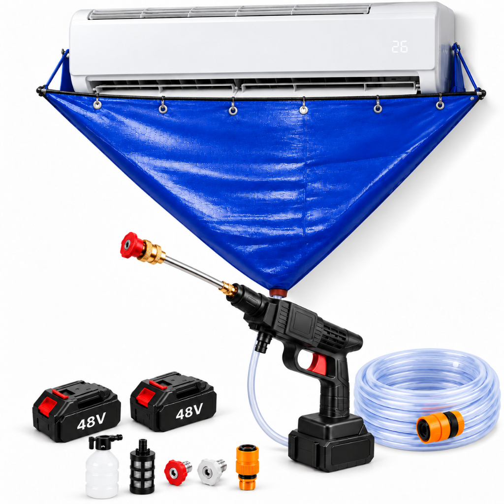 Kit Maquina Para Lavar Ar Condicionado Split + Bolsa Coletora Ate 24 Mil BTUS