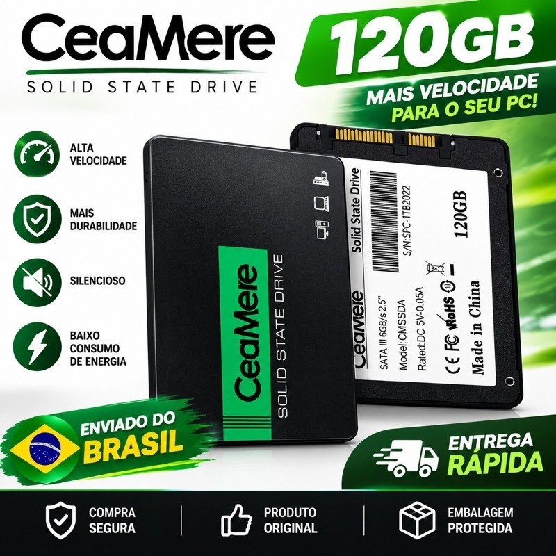 SSD interno Ceamere 120gb SATA para notebook e pc