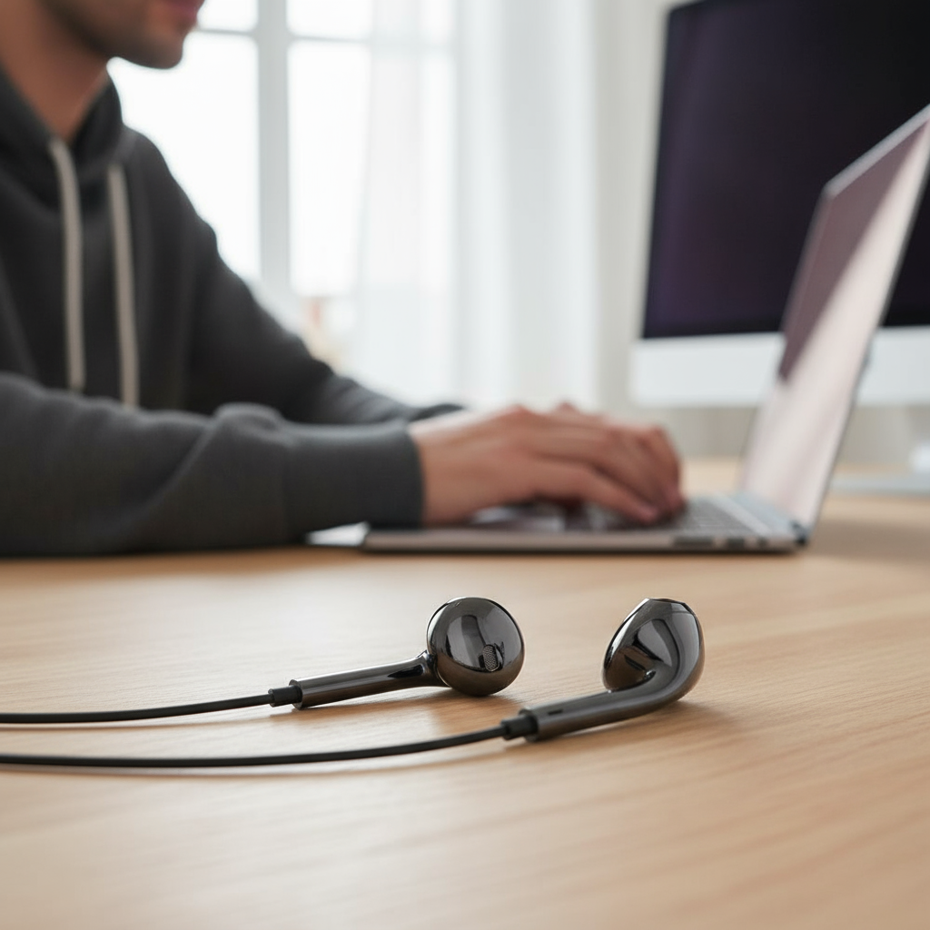Fones de ouvido Hi-Fi com microfone, fones de ouvido universais de 3,5 mm, fone com fio de qualidade compatível com