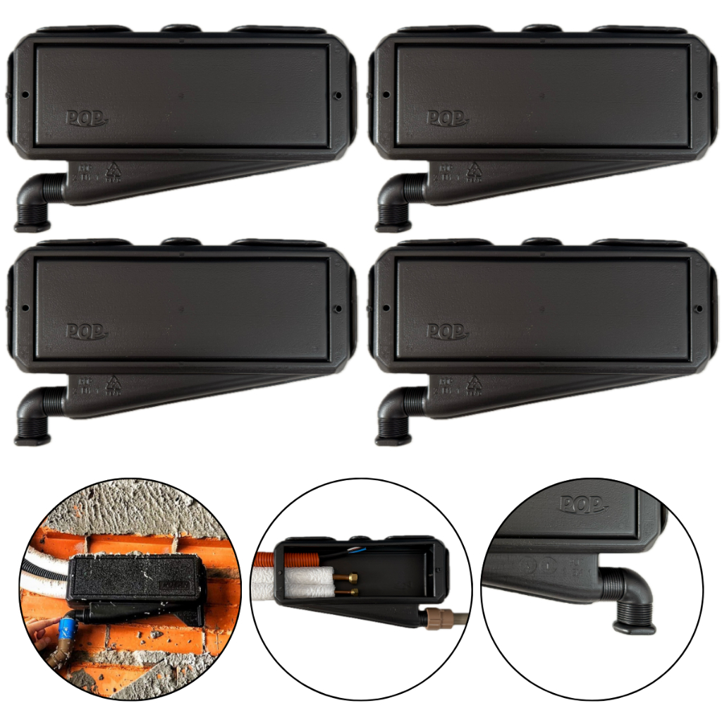 Kit 4 Caixa De Passagem Para Ar Condicionado Split Dreno Agua 2 em 1