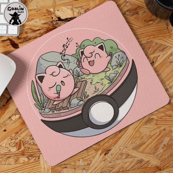Mousepad Gamer Estampado Pokemon Pokebola Jigglypuff Nerd Geek Mouse Pad PC Gamer Presente Criativo